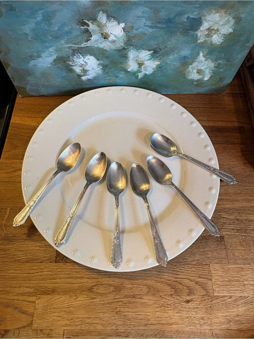 Silverplate teaspoons and sugar spoon - ‘Masterpiece